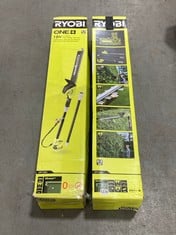 2 X RYOBI ONE+ 18V CORDLESS POLE HEDGE TRIMMER - MODEL NO. OPT1845