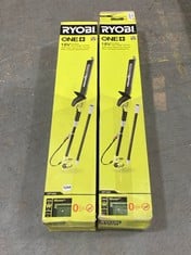 2 X RYOBI 18V ONE+ CORDLESS POLE HEDGE TRIMMER OPT1845