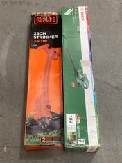 BLACK + DECKER 25CM STRIMMER 350W - MODEL NO. GL360 AND BOSCH EASYHEDGE CUT 18V - 44 - 11 HEDGECUTTERS