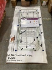 BLACK + DECKER 3 TIER HEATED AIRER 300W AND 2 X WHITE CLOTHES AIRERS