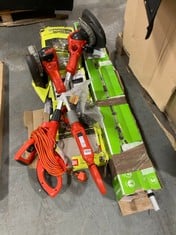 4X ASSORTED GARDEN TOOLS TO INCLUDE GREENWORKS POLE HEDGE TRIMMER- RRP £189.99