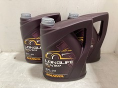 10X MANNOL LONGLIFE 504/507 FULLY SYNTHETIC ENGINE OIL- RRP £14.69 (CAGE NOT INCLUDED)(COLLECTION ONLY)