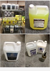 CAGE OF ASSORTED CLEANING LIQUIDS TO INCLUDE KING QUARTZ DECKING CLEANER 5L (COLLECTION ONLY)