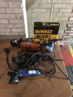 4 X ASSORTED GRINDERS TO INCLUDE DEWALT D26411 HEATGUN AND BUTANE BLOW TORCH