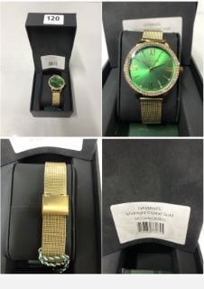 GAMAGE'S LONDON MIDNIGHT CRYSTAL GOLD WRIST WATCH MODEL: GAW053