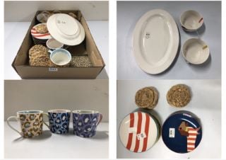 BOX OF ITEMS TO INC JOHN LEWIS PLATES & DISHWASHER SAFE CUPS (655160)