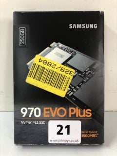 SAMSUNG 970 EVO PLUS NVME M.2 250GB SSD , READ SPEED 3500MB/S (SEALED)