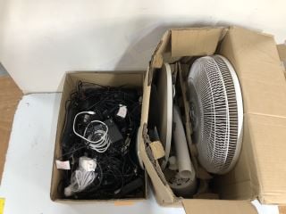 RUSSELL HOBBS 3-IN1 PEDESTAL FAN & BOX OF LOOSE TELEPHONES