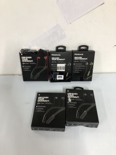 5 X SKULLCANDY EARPHONES TO INC SKULLCANDY SPORT WIRELESS EARPHONES