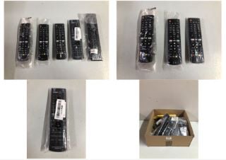 BOX OF VARIOUS TV REMOTES