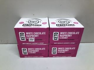 4 X KETO RANGE BOOSTBALL BURNERS WHITE CHOCOLATE RASPBERRY & COCONUT - USE BY DATE 30/09/2024