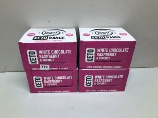 4 X KETO RANGE BOOSTBALL BURNERS WHITE CHOCOLATE RASPBERRY & COCONUT - USE BY DATE 30/09/2024