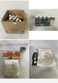 BOX OF PROTEIN ITEMS TO INC OPTIMUM NUTRITION HIGH PROTEIN VANILLA SHAKES - BEST BEFORE 28/12/2024