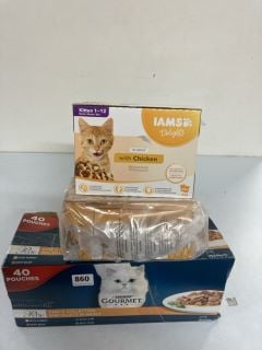 3 X PET FOOD PRODUCTS TO INC IAMS DELIGHT CHICKEN IN GRAVY - BEST BEFORE 19/09/2025