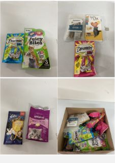 BOX OF PET FOOD PRODUCTS TO INC INABA JUICY BITES CAT TREATS - BEST BEFORE 18/07/2025