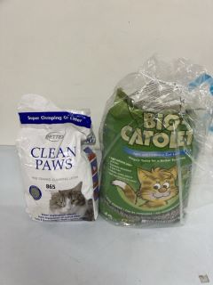 2 X ITEMS TO INC PETTEX CLEAN PAWS FINE GRAINED CLUMPING LITTER