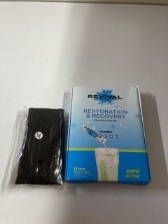 BOX OF ITEMS TO INC REVIVAL REHYDRATION & RECOVERY ELECTROLYTE DRINK MIX