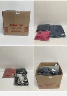 BOX OF PREMIUM CLOTHING ITEMS IN VARIOUS SIZES & DESIGNS