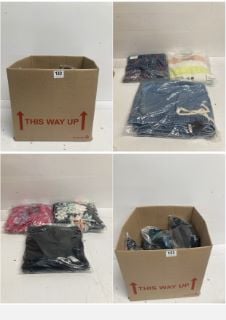 BOX OF PREMIUM CLOTHING ITEMS IN VARIOUS SIZES & DESIGNS