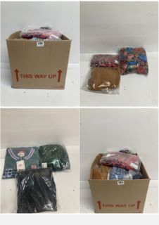 BOX OF PREMIUM CLOTHING ITEMS IN VARIOUS SIZES & DESIGNS