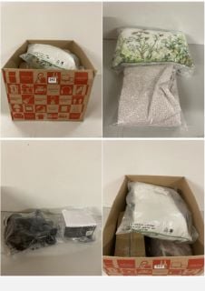 BOX OF ITEMS TO INCLUDE BLUSH/WHITE NIM DOTTY DOUBLE DUVET