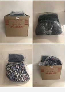 BOX OF PREMIUM CLOTHING ITEMS IN VARIOUS SIZES & DESIGNS