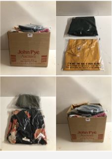 BOX OF PREMIUM CLOTHING ITEMS IN VARIOUS SIZES & DESIGNS