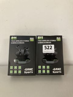 2 X G11 HI-FI MUSIC TRUE WIRELESS STEREO GAMING EARBUDS