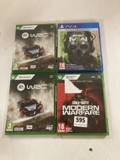 4 X VIDEOGAMES TO INCLUDE XBOX ONE SERIES CALL OF DUTY MODERN WARFARE III (18+ ID REQUIRED)