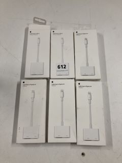 6 X APPLE IPHONE LIGHTNING TO USB 3 & DIGITAL AV ADAPTERS