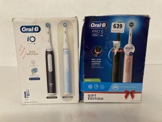 2 X ORAL-B SETS OF ELECTRIC TOOTHBRUSHES