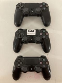 3 X SONY PLAYSTATION 4 DUALSHOCK GAMING CONTROLLERS