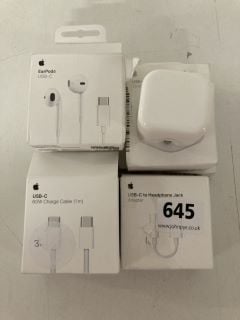 QTY OF APPLE ITEMS TO INCLUDE EARPODS USB-C