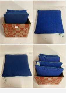 BOX OF CUSHIONS IN VARIOUS SIZES AND DESIGNS (CAGE NUMBER 705609)