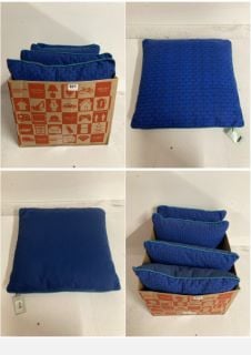 BOX OF CUSHIONS IN VARIOUS SIZES AND DESIGNS (CAGE NUMBER 705609)