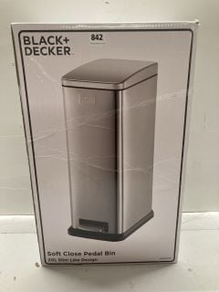 BLACK + DECKER SOFT CLOSE PEDAL BIN 20L SLIM LINE DESIGN