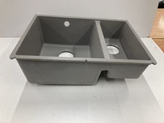 BOWL AND A HALF COM POUND KITCHEN SINK IN GREY