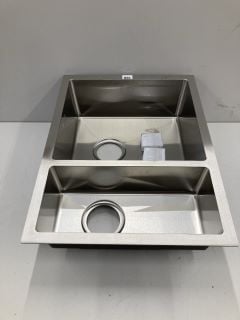 BOWL AND A HALF STAINLESS STEEL KITCHEN SINK