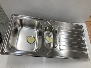 BOWL AND A HALF STAINLESS STEEL KITCHEN SINK