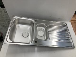 BOWL AND A HALF STAINLESS STEEL KITCHEN SINK