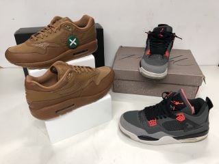 1 X PAIR OF AIR JORDAN 4 RETRO AND 1 X PAIR OF NIKE AIR MAX 1