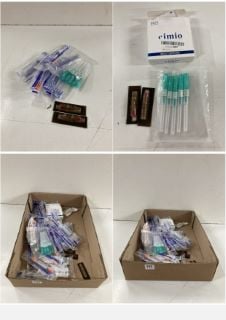 BOX OF MEDICAL ITEMS TO INCLUDE HYPODERMIC NEEDLES