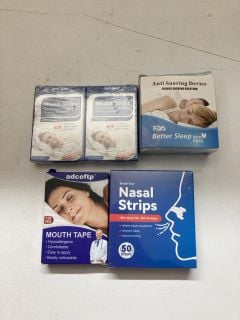 BOX OF HEALTHCARE ITEMS TO INCLUDE NASAL STRIPS