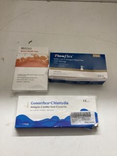 BOX OF HEALTHCARE ITEMS TO INCLUDE BOWEL TEST KIT