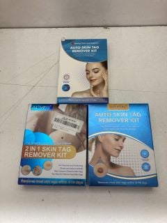 BOX OF HEALTHCARE ITEMS TO INCLUDE SKIN TAG REMOVER KIT