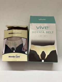 BOX OF HEALTHCARE ITEMS TO INCLUDE VIVA HERNIA BELT