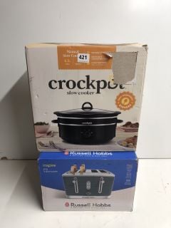 CROCKPOT SLOW COOKER AND A TOASTER