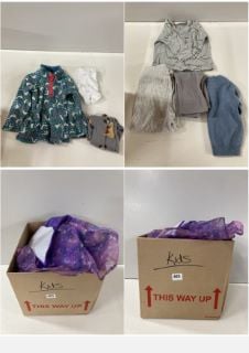 A BOX OF KIDS UNSEALED CLOTHING