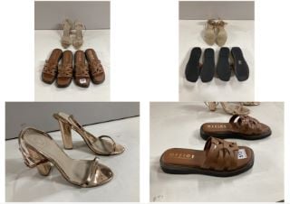 THREE PAIRS OF SHOES TO INCLUDE GOLD HEELS SIZE 7