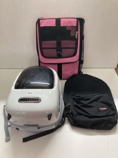 A LAPTOP CASE AND A PET BACKPACK